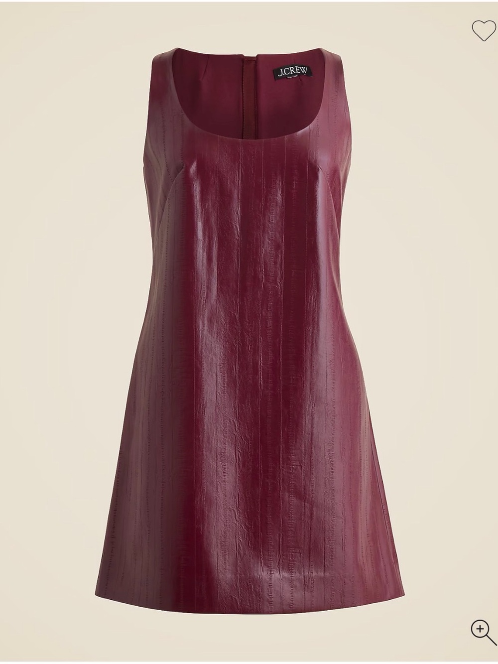 J. CREW Scoopneck mini dress in faux eel-skin leather